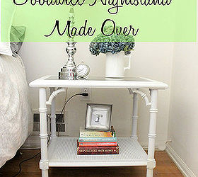 reinventing a goodwill table into a chic nightstand, painted furniture, repurposing upcycling, I think the white color highlights the bamboo details