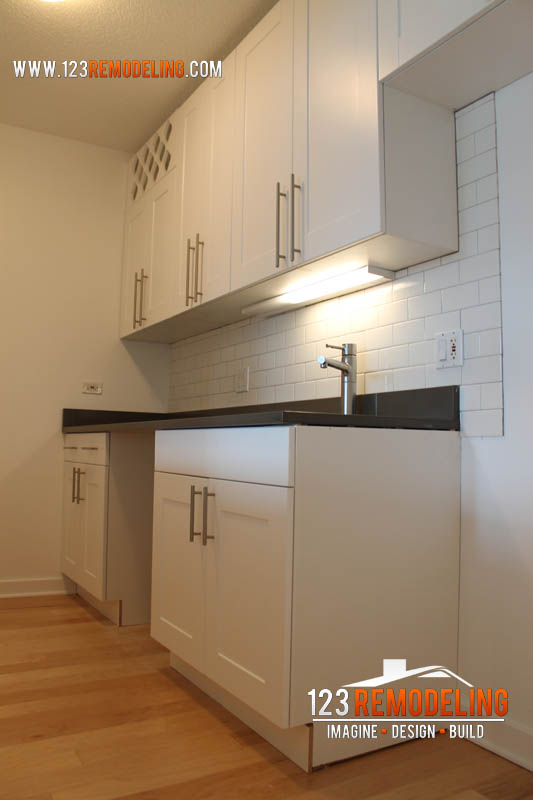 studio condominium kitchen remodel river north downtown chicago, home improvement, kitchen design