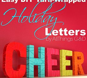 easy diy yarn wrapped holiday letters, crafts, seasonal holiday decor, All you need to make these festive holiday decorations is spray paint yarn tape and scissors
