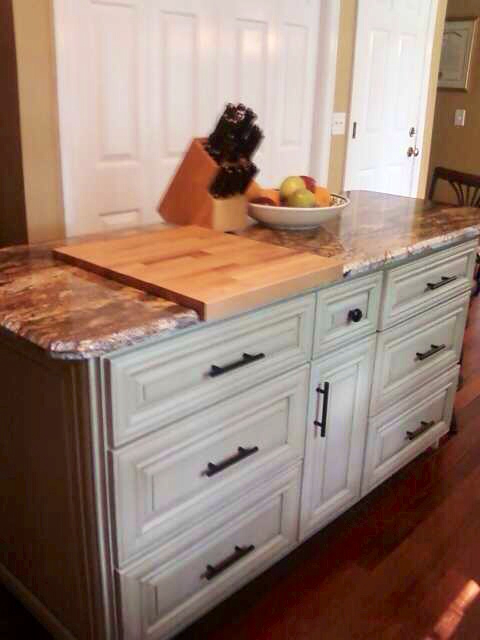 kitchen island, diy, kitchen design, kitchen island, woodworking projects, We made our island using base cabinets from Cabinets to Go We added wheels and had a granite top made for it