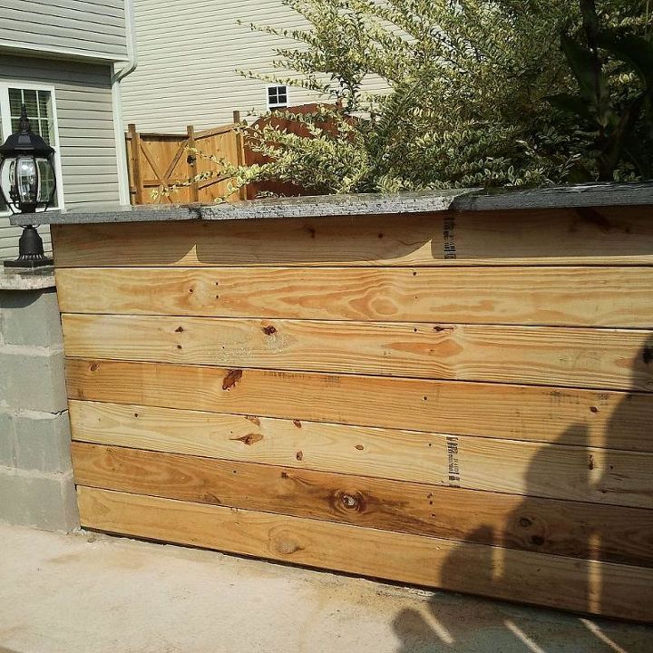 diy backyard project, diy, fences, outdoor living, woodworking projects, Bar area WIP