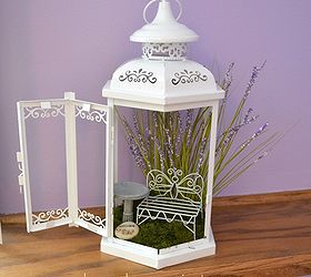 lantern turned fairy garden, crafts, gardening, repurposing upcycling, A repurposed lantern is a great place for fairies to stay while on fairy business