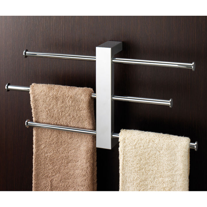 luxury towel bars towel stands, bathroom ideas, products, small bathroom ideas, This luxury towel rack features three adjustable sliding rails Towel rack is made of brass in a polished chrome finish Towel bar is made and designed in Italy SKU 7630 13 Price 202