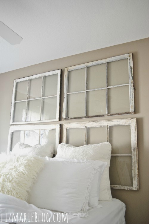 diy antique window headboard, bedroom ideas, home decor, repurposing upcycling