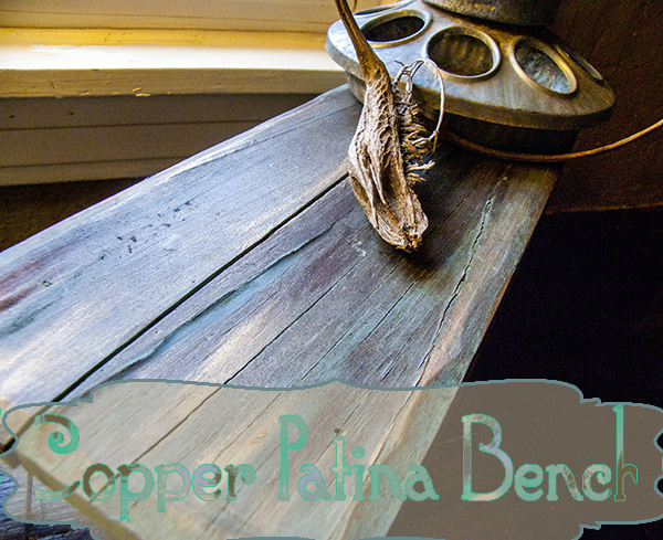 faux cooper patina bench, painted furniture, rustic furniture, I love the look of faux metal don t you