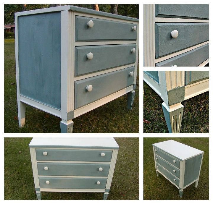 a before and after dresser, chalk paint, painted furniture, A collage to show the piece off