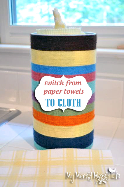 como nos livramos das toalhas de papel e fomos para o tecido sem costura, Como trocamos toalhas de papel por toalhas de pano sem costura