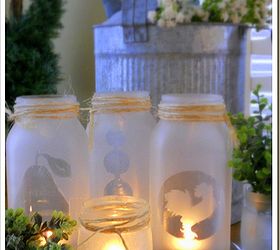 mason jar tealights, crafts, mason jars, patio, Simple spray glass frosting on mason jars