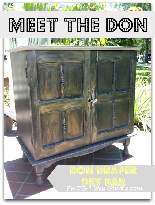 the big don draper dry bar reveal, painted furniture, Hello Mad Men Martini anyone