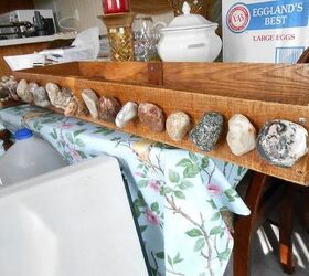 my lake superior rock collection, crafts, home decor, pallet, repurposing upcycling, Long planter window table centerpiece Box that Rocks Very rustic rough looking but solid roughly 33x11x4 available for sale