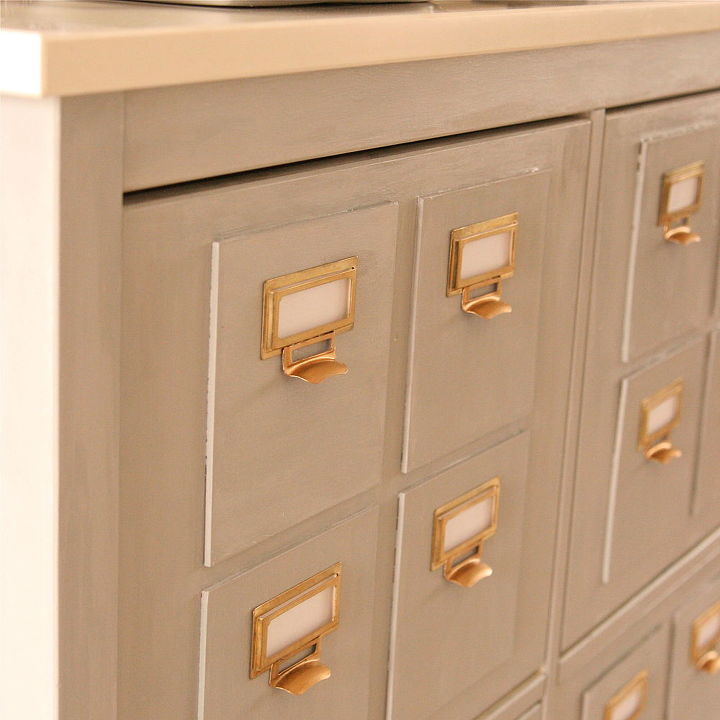faux card catalog, chalk paint, painted furniture, repurposing upcycling, storage ideas
