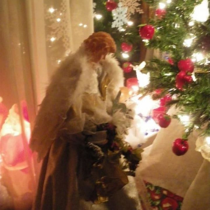 my memory christmas angel tree, christmas decorations, seasonal holiday decor, My daughter made this Angel for me I put it beside my Angel Tree