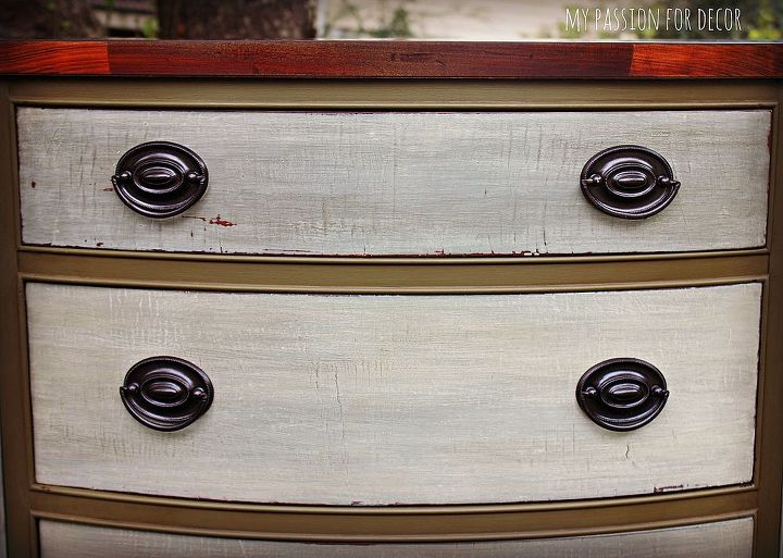 mahogany buffet makeover with chalk paint by annie sloan, painted furniture, Hardware is painted with Oil Rubbed Bronze Metallic spray paint by Rustoleum