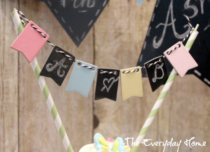 easy budget friendly bridal or baby shower ideas, chalkboard paint, crafts, Mini Cupcake Banner