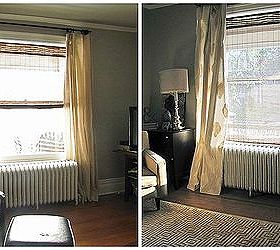 easy stamped curtains, home decor, painting, before and after