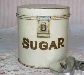 vintage items for home decor, home decor, repurposing upcycling, Vintage sugar tin