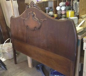 making a bench from head foot boards, diy, how to, painted furniture, repurposing upcycling, woodworking projects, This was the original headboard There were some cosmetic issues