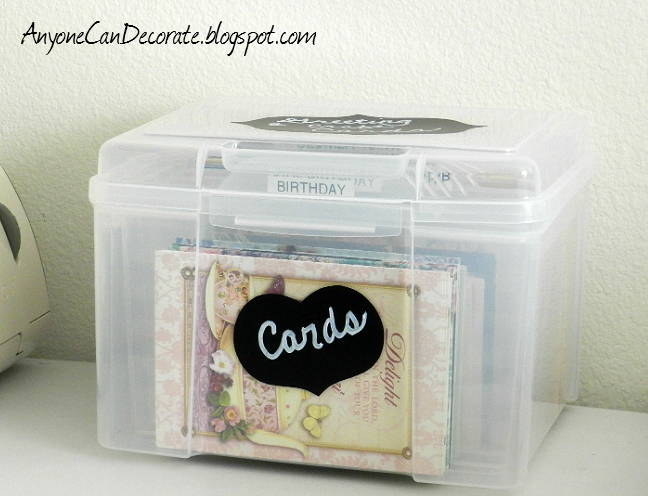 This organizer on Amazon - <a href="http://www.amazon.com/gp/product/B000YUWKU4/ref=as_li_tf_tl?ie=UTF8&camp=1789&creative=9325&creativeASIN=B000YUWKU4&linkCode=as2&tag=anyon08-20">Plastic Card Case</a><img src="http://www.assoc-amazon.com/e/ir?t=anyon08-20&l=as2&o=1&a=B000YUWKU4" width="1" height="1" border="0" alt="" style="border:none !important; margin:0px !important;" />