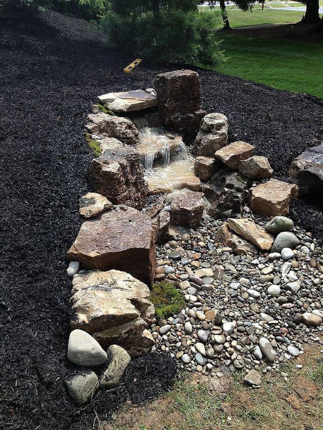 pondless waterfall build, outdoor living, ponds water features