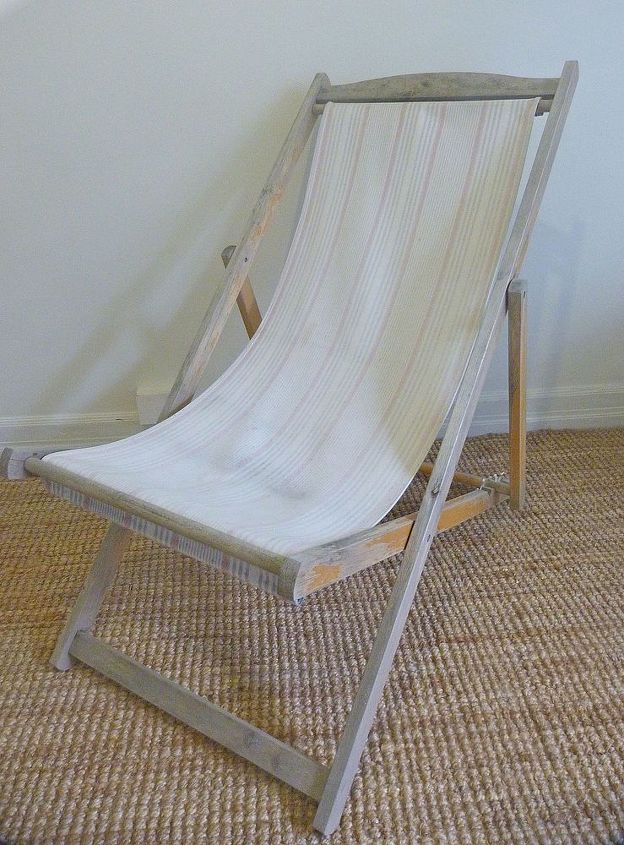 before and after deckchair makeover, outdoor furniture, painted furniture