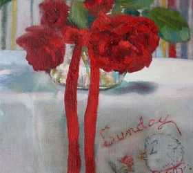 petite original oil paintings, home decor, painting, On Sunday Smell the Roses 10 x 8 Original Oil Painting pamelasweetfineart com