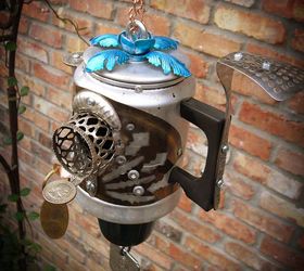metal repurposed birdhouse, outdoor living, pets animals, repurposing upcycling, Vintage Coffee Percolator COIN Repurposed Upcycled Birdhouse by GadgetSponge com