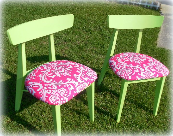 mid century mod chairs makeover, painted furniture