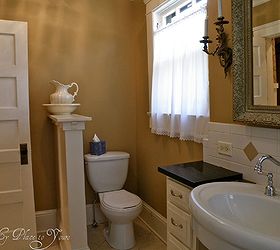is a large bathroom possible in an old house yes it is, bathroom ideas, home decor, Knee wall at doorway provides privacy