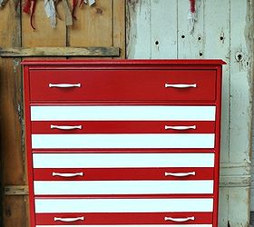 7 painted furniture trends and painting techniques, chalk paint, painted furniture, Glossy strong colors are trending like this red and white gloss chest Go to the article to find videos and detailed tutorials