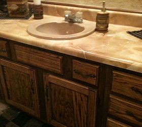 q bathroom update for counter top and cabinet, bathroom ideas, countertops, diy, home improvement, kitchen cabinets