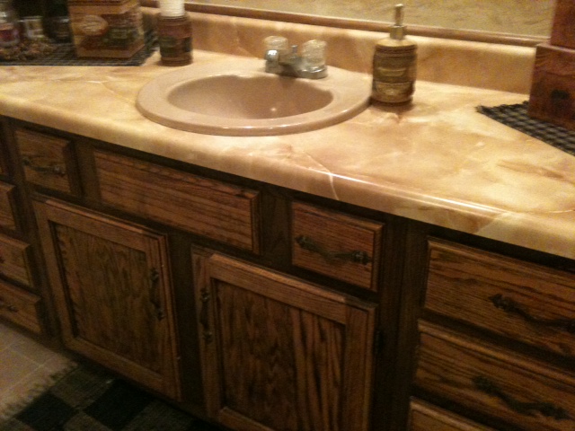 q bathroom update for counter top and cabinet, bathroom ideas, countertops, diy, home improvement, kitchen cabinets