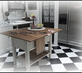 black and white checkerboard floor in the kitchen, diy, flooring, kitchen design