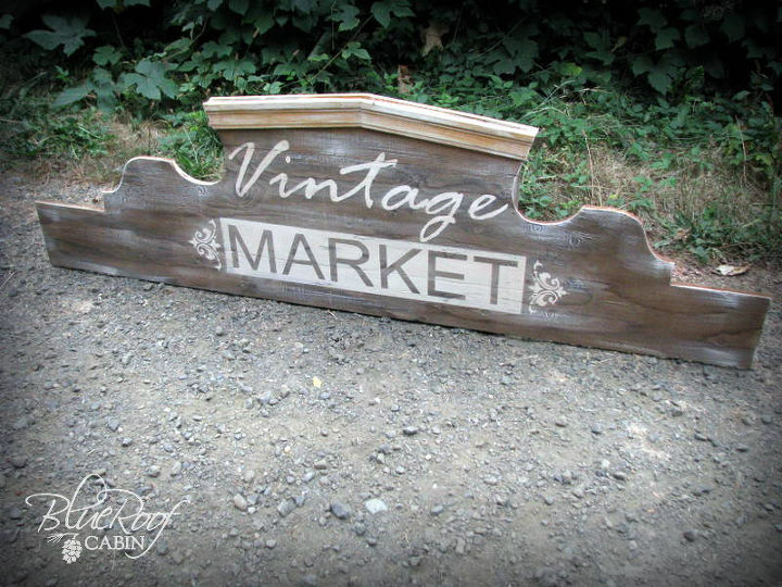 build your own sign out of plywood and trim scraps, woodworking projects, DIY vintage market sign