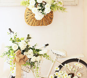vintage summer garden, flowers, gardening, outdoor living, repurposing upcycling, Sometimes you can bring your garden indoors too I have this old vintage bike inside my dining room area heading out to the back garden I love to take old vintage things like this bike and re purpose them into my home decor