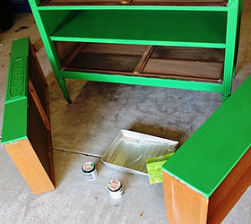 emerald green buffet tutorial drab to fab designs, painted furniture, And two coats of Behr Green Glass