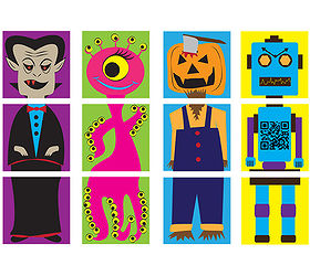 build a monster blocks for halloween and beyond, crafts, halloween decorations, seasonal holiday decor, I drew all these myself with Adobe Illustrator and the graphics are available for free download on my web post