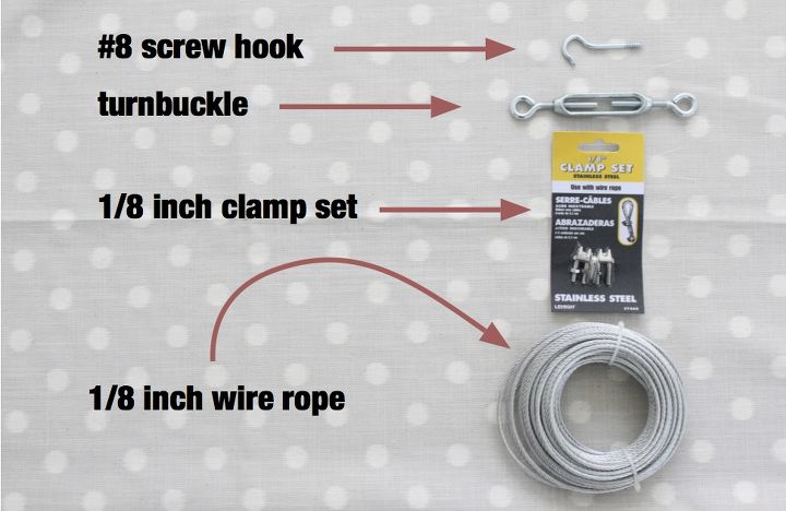 hanging curtains with tension wire, home maintenance repairs, reupholster, wall decor, window treatments, Supplies you ll need