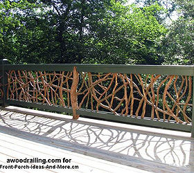 use repurposed mountain laurel wood as porch railings, curb appeal, decks, porches, repurposing upcycling, woodworking projects, Using mountain laurel cuttings brings nature right to your porch or deck