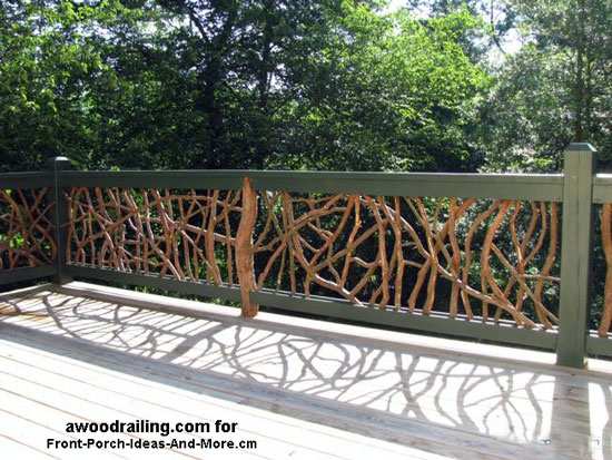 use repurposed mountain laurel wood as porch railings, curb appeal, decks, porches, repurposing upcycling, woodworking projects, Using mountain laurel cuttings brings nature right to your porch or deck