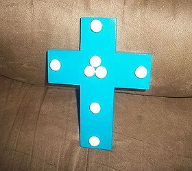 colorful wooden crosses, crafts, Another choice color blue