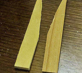 wood shim christmas trees, christmas decorations, crafts, seasonal holiday decor, woodworking projects, cut the top shims like this and glue at an angle then add to the top