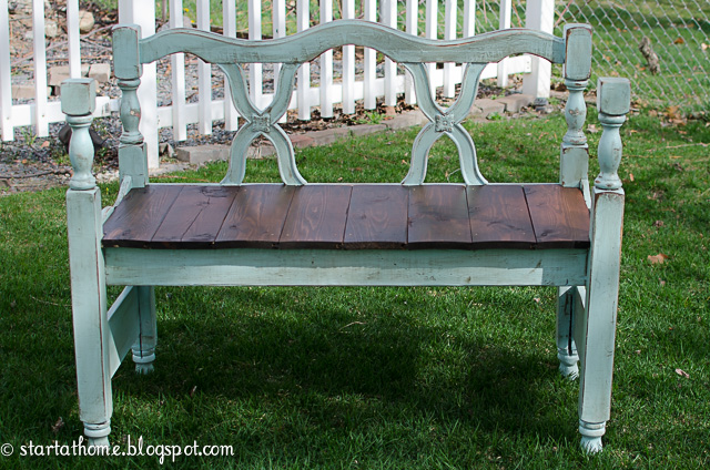 twin bed frame turned bench, painted furniture, repurposing upcycling