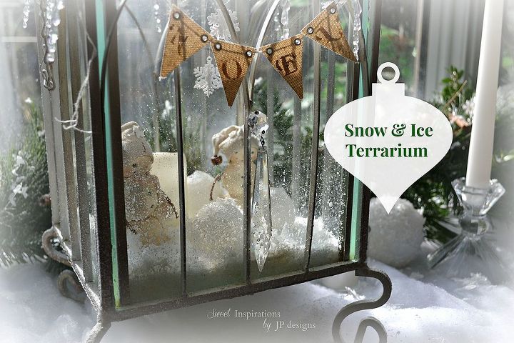 an ice snow terrarium, seasonal holiday decor