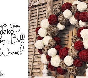 yarn ball wreath cheap version, christmas decorations, crafts, home decor, seasonal holiday decor, wreaths