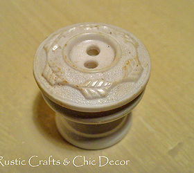 vintage button drawer knobs, crafts, a vintage button glued to the end of a plain cabinet knob