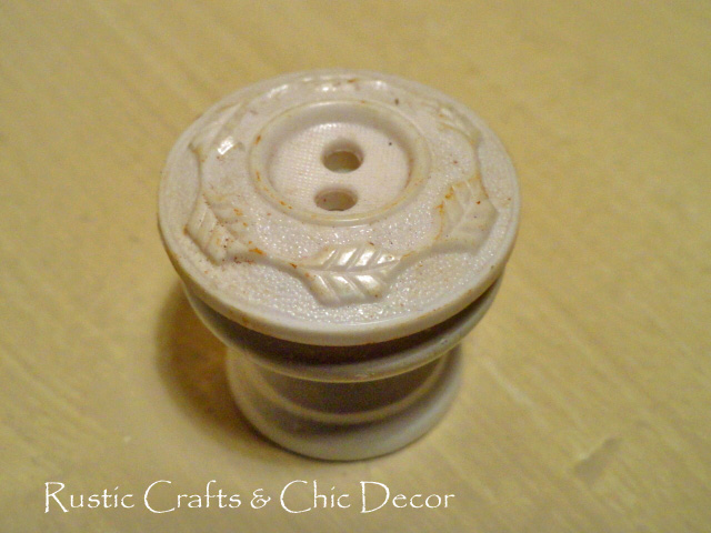 vintage button drawer knobs, crafts, a vintage button glued to the end of a plain cabinet knob