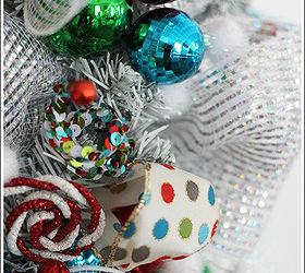 whimsical christmas wreath, christmas decorations, crafts, seasonal holiday decor, wreaths, The polka dot ribbon is so cute