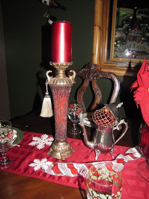 my very red christmas table scape, christmas decorations, seasonal holiday decor