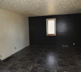 indiana home tour, diy, home maintenance repairs, The master bedroom complete with a navy blue wall a carpeted wall and busy linoleum