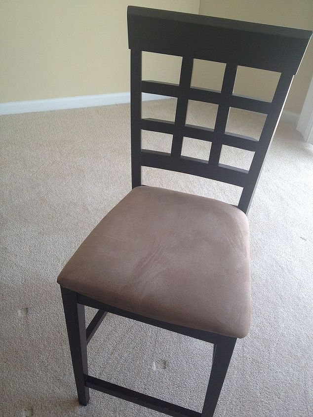four new dining room chairs for less than 10 00 how to reupholster dining room, painted furniture, Dining Room Chair Before